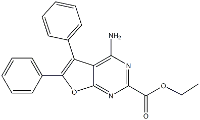 4-Amino-5,6-diphenylfuro[2,3-d]pyrimidine-2-carboxylic acid ethyl ester 结构式