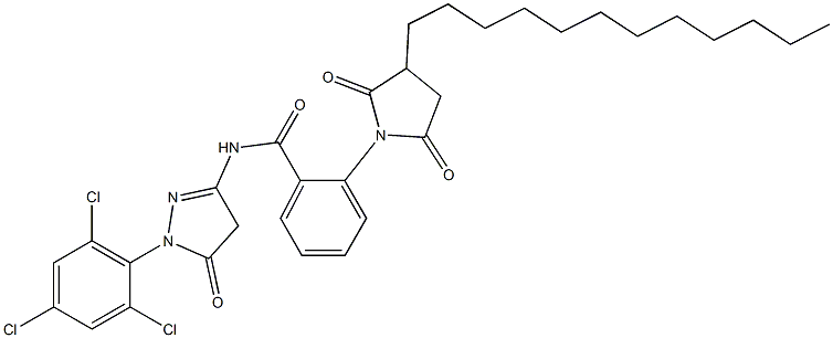 1-(2,4,6-Trichlorophenyl)-3-[2-(3-dodecyl-2,5-dioxopyrrolidin-1-yl)benzoylamino]-5(4H)-pyrazolone 结构式