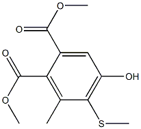 6-Methyl-5-methylthio-4-hydroxyphthalic acid dimethyl ester 结构式