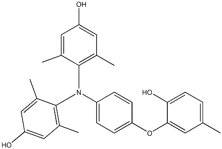 N,N-Bis(4-hydroxy-2,6-dimethylphenyl)-4-(2-hydroxy-5-methylphenoxy)benzenamine 结构式