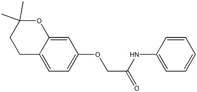 3,4-Dihydro-2,2-dimethyl-7-[N-(phenyl)carbamoylmethoxy]-2H-1-benzopyran 结构式