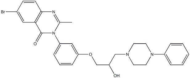 6-Bromo-3-[3-[2-hydroxy-3-(4-phenyl-1-piperazinyl)propoxy]phenyl]-2-methylquinazolin-4(3H)-one 结构式