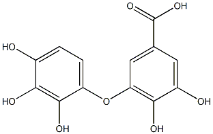 3,4-Dihydroxy-5-(2,3,4-trihydroxyphenoxy)benzoic acid 结构式