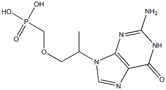 [2-[(2-Amino-1,6-dihydro-6-oxo-9H-purin)-9-yl]propoxy]methylphosphonic acid 结构式