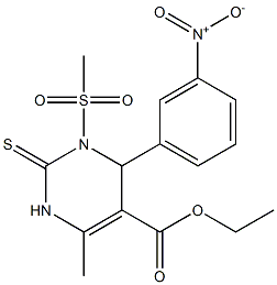 1,2,3,4-Tetrahydro-6-methyl-2-thioxo-4-(3-nitrophenyl)-3-methylsulfonylpyrimidine-5-carboxylic acid ethyl ester 结构式