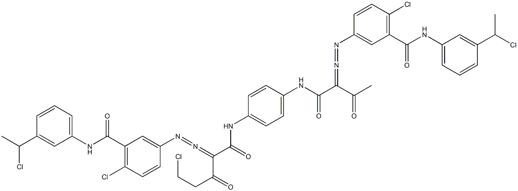 3,3'-[2-(Chloromethyl)-1,4-phenylenebis[iminocarbonyl(acetylmethylene)azo]]bis[N-[3-(1-chloroethyl)phenyl]-6-chlorobenzamide] 结构式