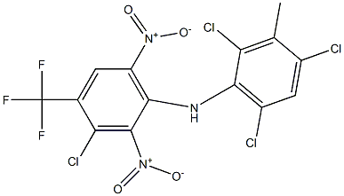 3-Chloro-4-trifluoromethyl-2,6-dinitro-N-[2,4,6-trichloro-3-methylphenyl]benzenamine 结构式