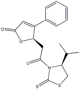 (5R)-5-[[(4S)-4-Isopropyl-2-thioxothiazolidin-3-yl]carbonylmethyl]-4-phenylfuran-2(5H)-one 结构式