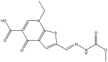 2-[(Methoxycarbonylamino)iminomethyl]-4,7-dihydro-7-ethyl-4-oxothieno[2,3-b]pyridine-5-carboxylic acid 结构式