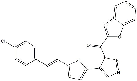 2-[[5-[5-[2-(4-Chlorophenyl)ethenyl]furan-2-yl]-1H-1,2,3-triazol-1-yl]carbonyl]benzofuran 结构式