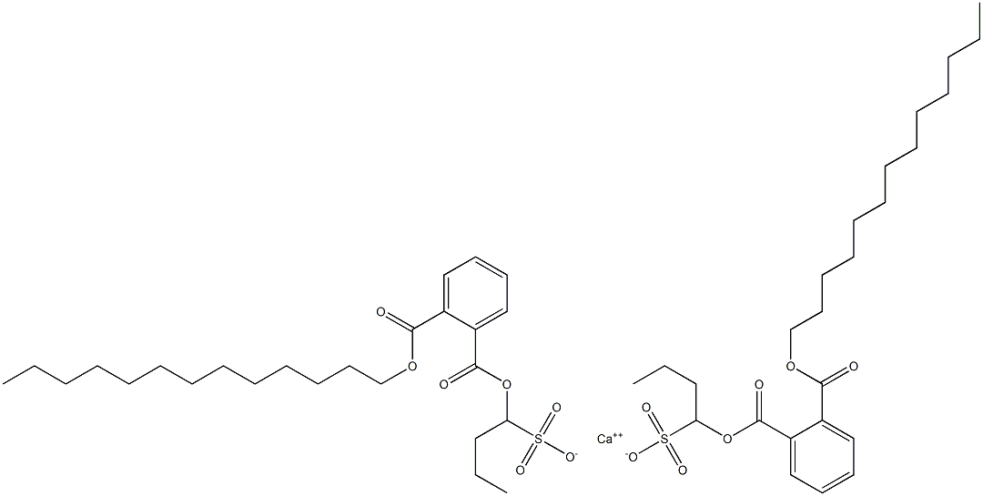 Bis[1-[(2-tridecyloxycarbonylphenyl)carbonyloxy]butane-1-sulfonic acid]calcium salt 结构式