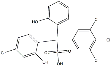 (4-Chloro-2-hydroxyphenyl)(3,4,5-trichlorophenyl)(2-hydroxyphenyl)methanesulfonic acid 结构式