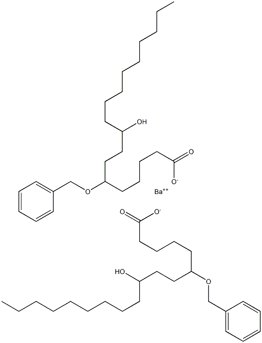 Bis(6-benzyloxy-9-hydroxystearic acid)barium salt 结构式