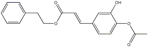 (E)-3-(3-Hydroxy-4-acetyloxyphenyl)propenoic acid 2-phenylethyl ester 结构式