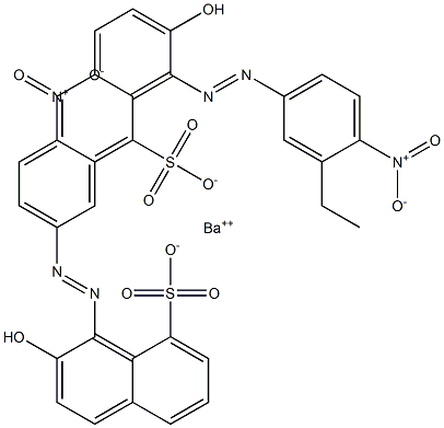 Bis[1-[(3-ethyl-4-nitrophenyl)azo]-2-hydroxy-8-naphthalenesulfonic acid]barium salt 结构式