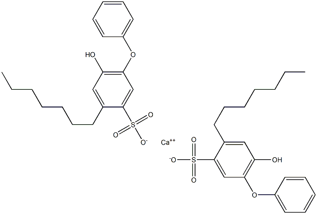 Bis(6-hydroxy-4-heptyl[oxybisbenzene]-3-sulfonic acid)calcium salt 结构式