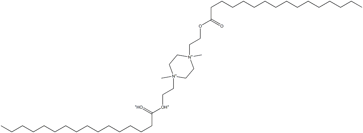 1,4-Dimethyl-1,4-bis[2-[(1-oxohexadecyl)oxy]ethyl]piperazine-1,4-diium 结构式