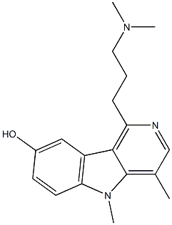 1-(3-Dimethylaminopropyl)-4,5-dimethyl-5H-pyrido[4,3-b]indol-8-ol 结构式