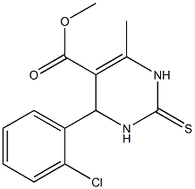 6-Methyl-4-(2-chlorophenyl)-2-thioxo-1,2,3,4-tetrahydropyrimidine-5-carboxylic acid methyl ester 结构式