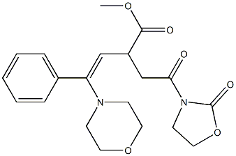 (Z)-4-Phenyl-4-morpholino-2-[2-oxo-2-(2-oxooxazolidin-3-yl)ethyl]-3-butenoic acid methyl ester 结构式