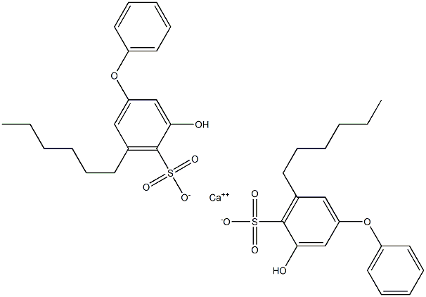 Bis(3-hydroxy-5-hexyl[oxybisbenzene]-4-sulfonic acid)calcium salt 结构式