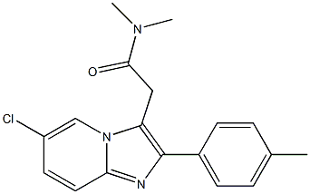 N,N-Dimethyl-2-(4-methylphenyl)-6-chloroimidazo[1,2-a]pyridine-3-acetamide 结构式