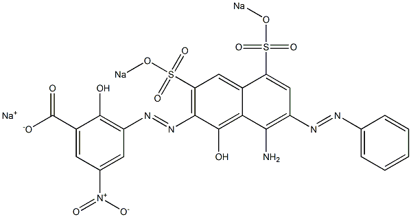 3-[[8-Amino-1-hydroxy-7-phenylazo-3,5-bis(sodiosulfo)-2-naphthalenyl]azo]-2-hydroxy-5-nitrobenzoic acid sodium salt 结构式