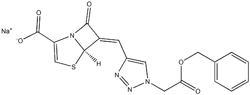 (5R,6Z)-6-[[1-[[(Benzyloxy)carbonyl]methyl]-1H-1,2,3-triazol-4-yl]methylene]-7-oxo-4-thia-1-azabicyclo[3.2.0]hept-2-ene-2-carboxylic acid sodium salt 结构式