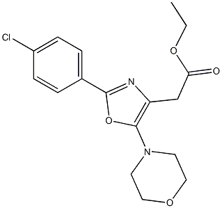 2-(4-Chlorophenyl)-5-morpholinooxazole-4-acetic acid ethyl ester 结构式