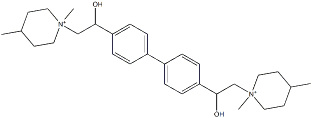 1,1'-[[1,1'-Biphenyl-4,4'-diyl]bis(2-hydroxyethylene)]bis[1,4-dimethylpiperidin-1-ium] 结构式