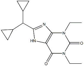 8-Dicyclopropylmethyl-1,3-diethylxanthine 结构式