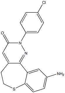 10-Amino-2-(4-chlorophenyl)-5,6-dihydro[1]benzothiepino[5,4-c]pyridazin-3(2H)-one 结构式