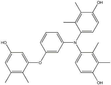 N,N-Bis(4-hydroxy-2,3-dimethylphenyl)-3-(5-hydroxy-2,3-dimethylphenoxy)benzenamine 结构式