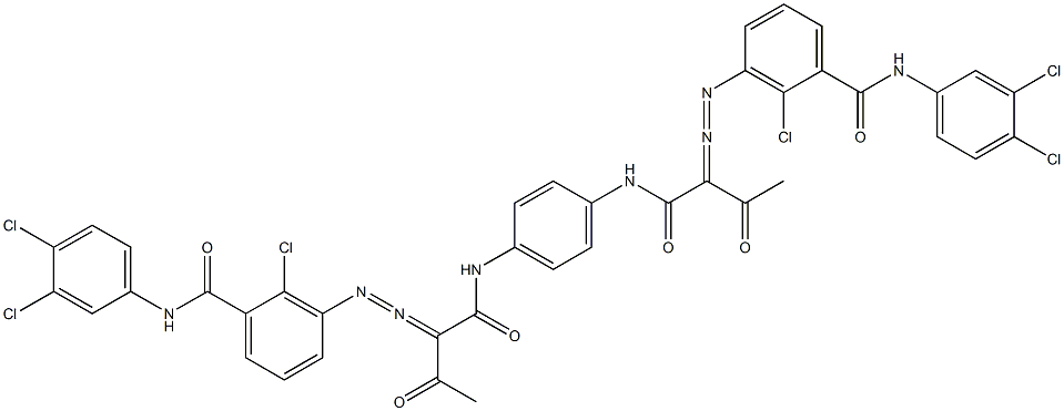 3,3'-[1,4-Phenylenebis[iminocarbonyl(acetylmethylene)azo]]bis[N-(3,4-dichlorophenyl)-2-chlorobenzamide] 结构式