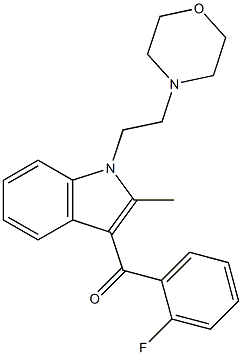 3-(2-Fluorobenzoyl)-2-methyl-1-[2-morpholinoethyl]-1H-indole 结构式