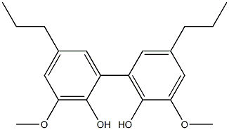 3,5'-Dipropyl-5,3'-dimethoxy-1,1'-biphenyl-6,2'-diol 结构式
