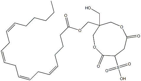 Arachidonic acid [1-(hydroxymethyl)-4,7-dioxo-6-sulfo-3,8-dioxacyclononan-1-yl]methyl ester 结构式