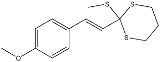 2-[(E)-2-(4-Methoxyphenyl)ethenyl]-2-(methylthio)-1,3-dithiane 结构式