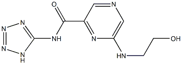 N-(1H-Tetrazol-5-yl)-6-(2-hydroxyethylamino)pyrazine-2-carboxamide 结构式