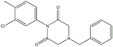 1-(3-Chloro-p-tolyl)-4-benzyl-2,6-piperazinedione 结构式