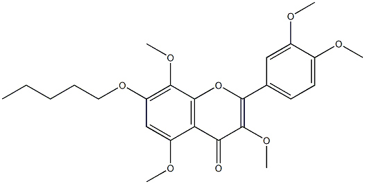 3,3',4',5,8-Pentamethoxy-7-(pentyloxy)flavone 结构式