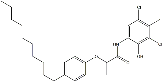 2-[2-(4-Decylphenoxy)propanoylamino]-4,6-dichloro-5-methylphenol 结构式