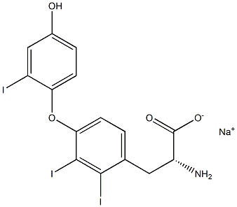 (R)-2-Amino-3-[4-(4-hydroxy-2-iodophenoxy)-2,3-diiodophenyl]propanoic acid sodium salt 结构式
