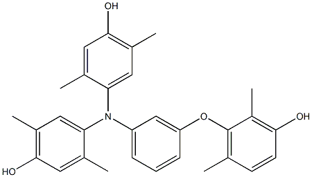 N,N-Bis(4-hydroxy-2,5-dimethylphenyl)-3-(3-hydroxy-2,6-dimethylphenoxy)benzenamine 结构式