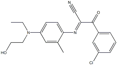 3-(3-Chlorophenyl)-2-[4-[N-ethyl-N-(2-hydroxyethyl)amino]-2-methylphenylimino]-3-oxopropiononitrile 结构式