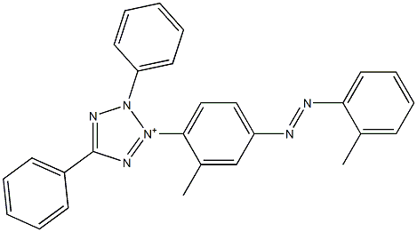 2,5-Diphenyl-3-[4-[(o-tolyl)azo]-2-methylphenyl]-2H-tetrazol-3-ium 结构式