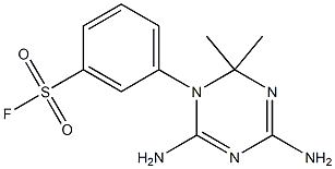 2,4-Diamino-6,6-dimethyl-5,6-dihydro-5-(3-fluorosulfonylphenyl)-1,3,5-triazine 结构式