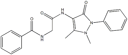 N-[(Antipyrinylcarbamoyl)methyl]benzamide 结构式