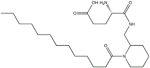 (4S)-4-Amino-5-[[(1-tridecanoyl-2-piperidinyl)methyl]amino]-5-oxopentanoic acid 结构式