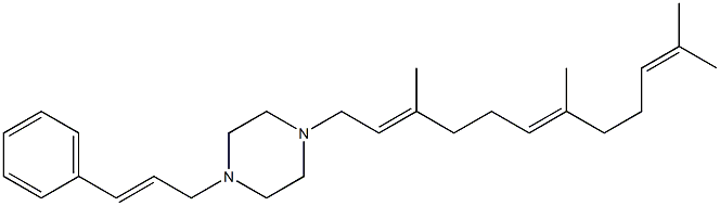 1-(3-Phenylallyl)-4-[(2E,6E)-3,7,11-trimethyl-2,6,10-dodecatrienyl]piperazine 结构式